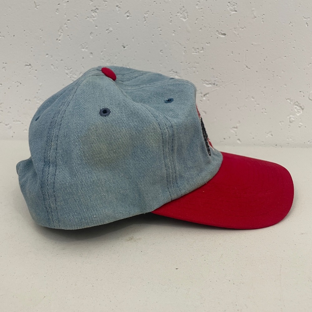 VTG Annco Ohio State Buckeyes Denim Snapback Hat Cap Red Brim Collegiate Mens - Picture 2 of 7